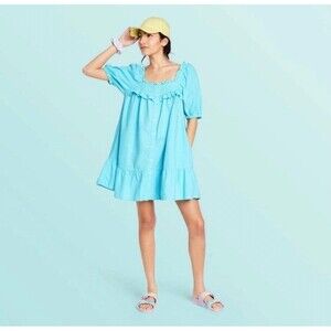 Stoney Clover Lane x Target Ruffle Sleeve Blue Dress XS